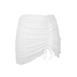 Memphis-White Mini Skirt Ruched>Rio de Sol New