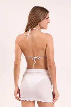 Memphis-White Mini Skirt Ruched>Rio de Sol New